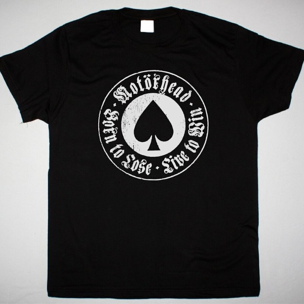 Motorhead Born To Lose Live To Win Black Graphic T-Shirt Rock Band Music Fan .